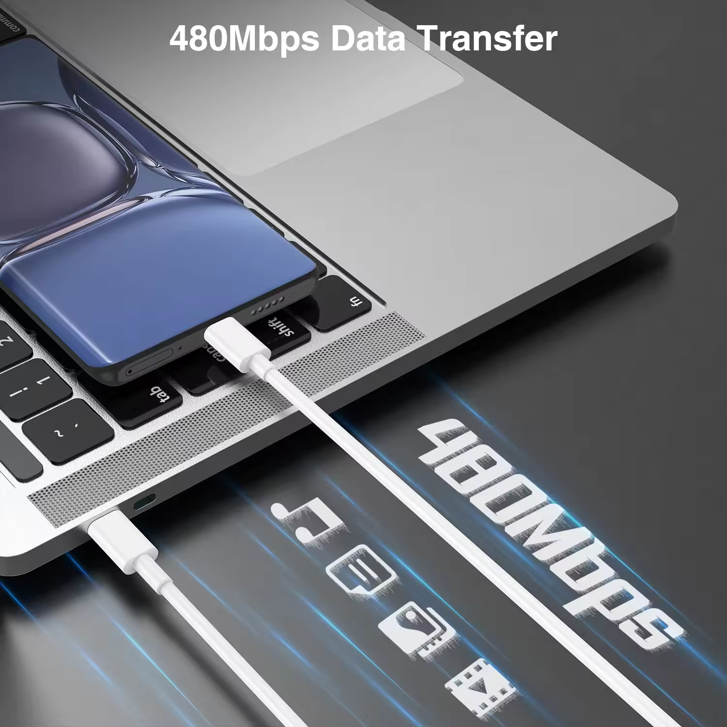 2 Pack 40W USB-C Fast Charger + 2 USB-C Cables – PD QC 3.0, for iPhone & Samsung